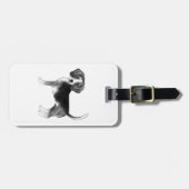 Étiquette À Bagage Illustration De Chien Beagle En Noir Et Blanc (Devant horizontal)