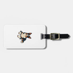 Étiquette À Bagage Illustration de chien de portrait de Border Collie