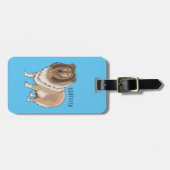 Étiquette À Bagage Illustration de chien Rough collie (Devant horizontal)