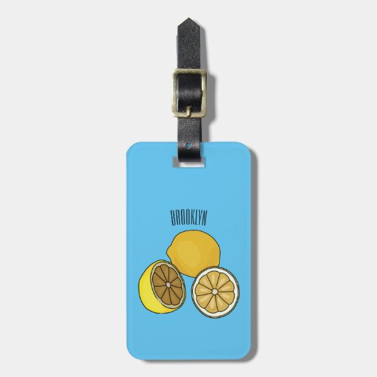 Étiquette À Bagage Illustration de citron (Devant Vertical)