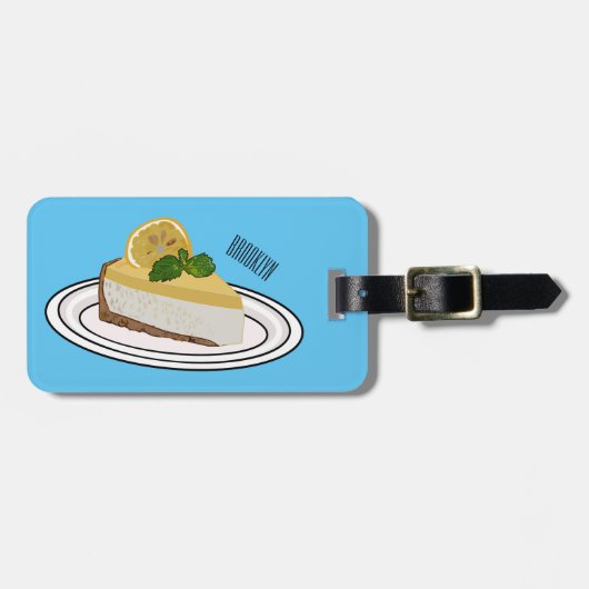 Étiquette À Bagage Illustration de citron cheesecake (Devant horizontal)