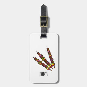Étiquette À Bagage Illustration de dessin animé Kebab ou kabob