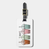 Étiquette À Bagage Illustration de dessin animé pour le thé de bulle (Devant Vertical)
