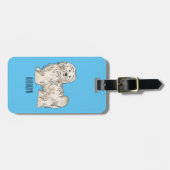 Étiquette À Bagage Illustration de dessin de chien de Havan (Devant horizontal)