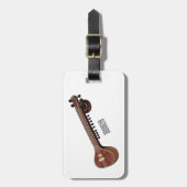 Étiquette À Bagage Illustration de dessin de Sitar (Devant Vertical)