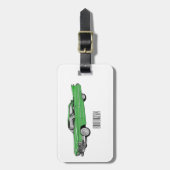 Étiquette À Bagage Illustration de dessin de voiture classique 1959 (Devant Vertical)