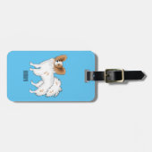 Étiquette À Bagage Illustration de dessin pour chien de Papillon (Devant horizontal)