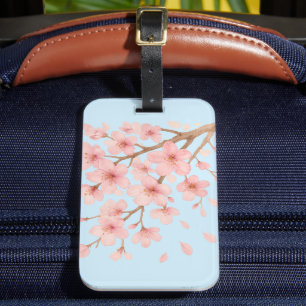 Étiquette À Bagage Illustration de fleurs de cerisier