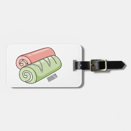 Étiquette À Bagage Illustration de gâteau suisse roll / roll (Devant horizontal)