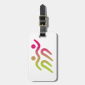 Étiquette À Bagage illustration de groupe de coureurs (Devant Vertical)