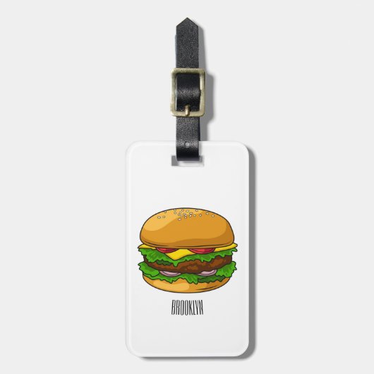 Étiquette À Bagage Illustration de Hamburger (Devant Vertical)