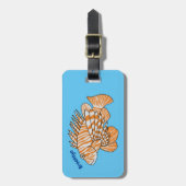 Étiquette À Bagage Illustration de Happy lionfish (Devant Vertical)