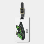 Étiquette À Bagage Illustration de jet ski de dessin animé (Devant Vertical)