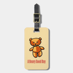 Étiquette À Bagage Illustration de jeu de mots sur un ours en peluche