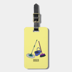 Étiquette À Bagage Illustration de la bande dessinée Broom & mop