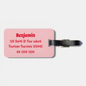 Étiquette À Bagage Illustration de la fraise Cute kawaii (Dos horizontal)