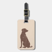 Étiquette À Bagage Illustration de la silhouette du labrador noir (Devant Vertical)