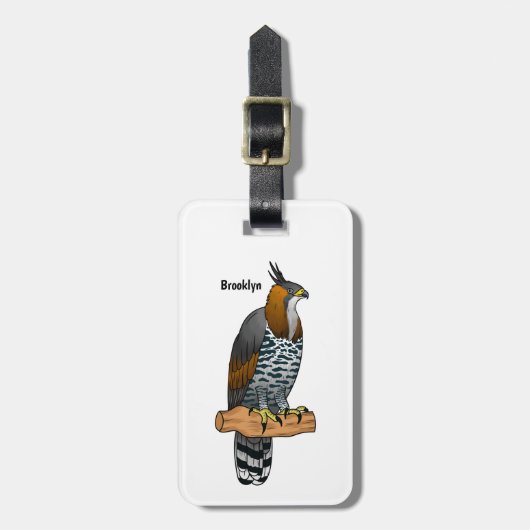 Étiquette À Bagage Illustration de l'aigle à faucon orné (Devant Vertical)