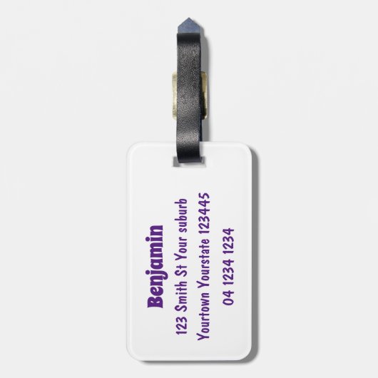 Étiquette À Bagage Illustration de lave-linge mignonne (Dos Vertical)