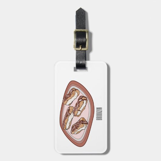 Étiquette À Bagage Illustration de l'éclair de chocolat (Devant Vertical)