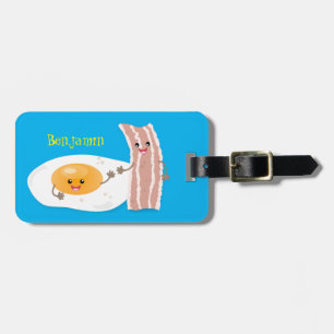 Étiquette À Bagage Illustration de l'oeuf de Cute kawaii et du bacon
