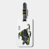 Étiquette À Bagage Illustration de motoneige (Devant Vertical)