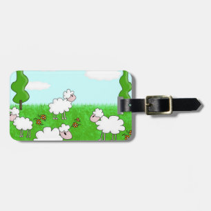 Étiquette À Bagage Illustration de moutons mignons pour enfants