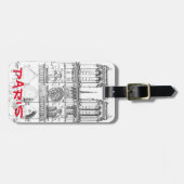 Étiquette À Bagage Illustration de Notre Dame de Paris (Devant horizontal)