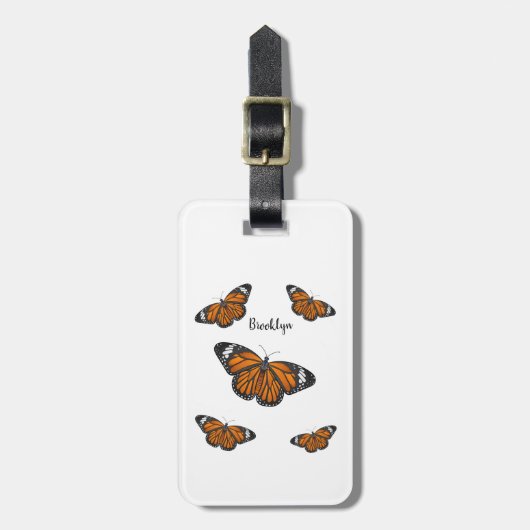 Étiquette À Bagage Illustration de papillon monarque (Devant Vertical)