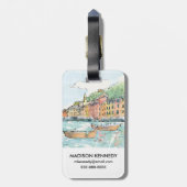 Étiquette À Bagage Illustration de port de Porofino (Dos Vertical)