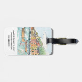 Étiquette À Bagage Illustration de port de Porofino (Dos horizontal)