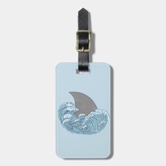 Étiquette À Bagage Illustration de requin (Devant Vertical)