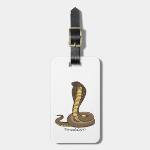 Étiquette À Bagage Illustration de serpent à cobra Brown