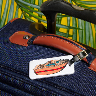 Étiquette À Bagage Illustration de vedette Fun Design de bateau nauti