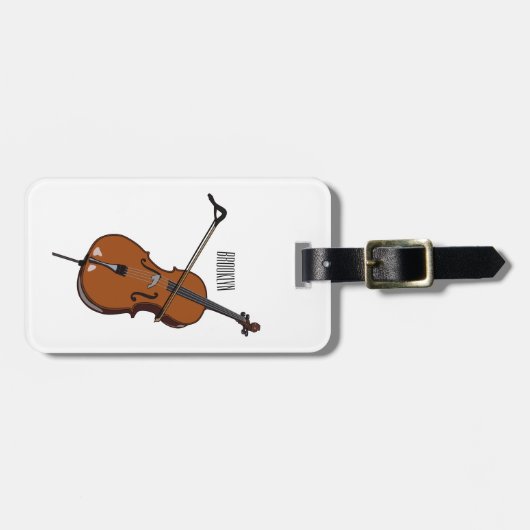 Étiquette À Bagage Illustration de violoncelle (Devant horizontal)