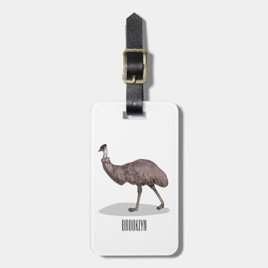 Étiquette À Bagage Illustration d'Emu bird (Devant Vertical)