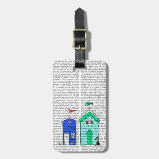 Étiquette À Bagage Illustration des Beach Huts 2 (Devant Vertical)