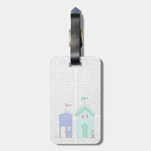 Étiquette À Bagage Illustration des Beach Huts 2 (Dos Vertical)