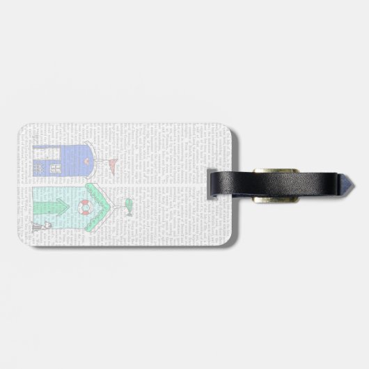 Étiquette À Bagage Illustration des Beach Huts 2 (Dos horizontal)