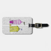 Étiquette À Bagage Illustration des Beach Huts 3 (Devant horizontal)