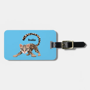 Étiquette À Bagage Illustration d'ocelot mignon