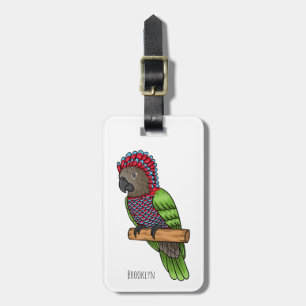 Étiquette À Bagage Illustration d'oiseau perroquet à tête de faucon