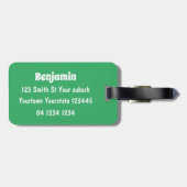 Étiquette À Bagage Illustration drôle de mante verte en prière (Dos horizontal)