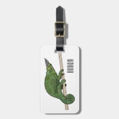 Étiquette À Bagage Illustration du caméléon de Jackson (Devant Vertical)