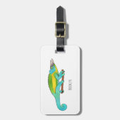 Étiquette À Bagage Illustration du caméléon de Jackson (Devant Vertical)