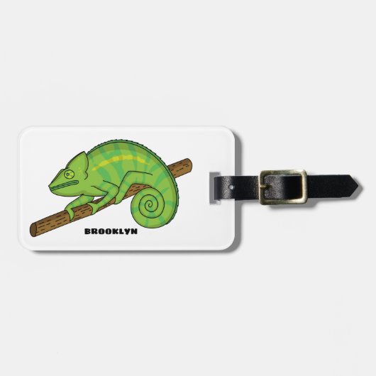 Étiquette À Bagage Illustration du caméléon de la parson (Devant horizontal)