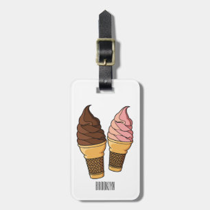 Étiquette À Bagage Illustration du cône de crème glacée
