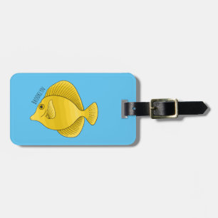 Étiquette À Bagage Illustration du poisson-tang jaune