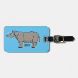 Étiquette À Bagage Illustration du rhinocéros de Javan