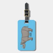 Étiquette À Bagage Illustration du rhinocéros de Javan (Devant Vertical)